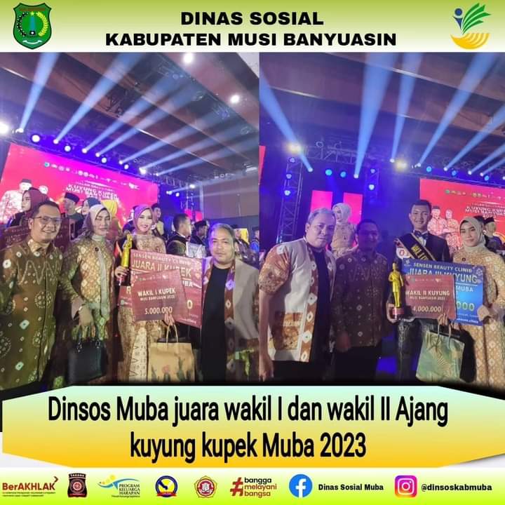 DInsos Muba Juara Wakil I dan Wakil II ajang kuyung kupek Muba 2023