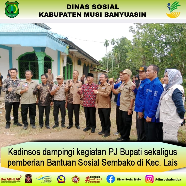 Kadinsos dampingi kegiatan PJ Bupati sekaligus pemberian Bantuan Sosial Sembako di Kec. Lais
