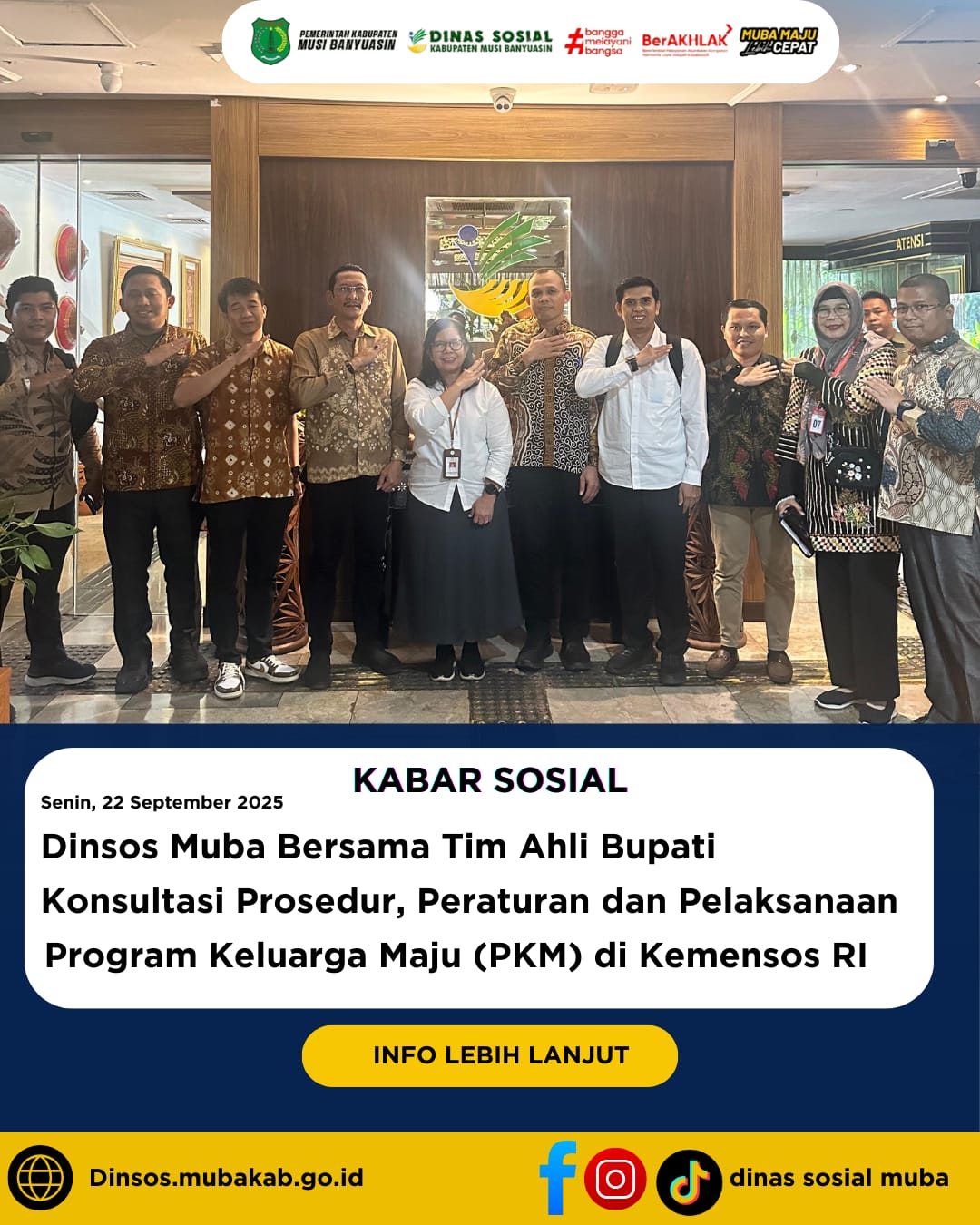 Dinsos Muba Bersama Tim Ahli Bupati Konsultasi Prosedur, Peraturan dan Pelaksanaan PKM